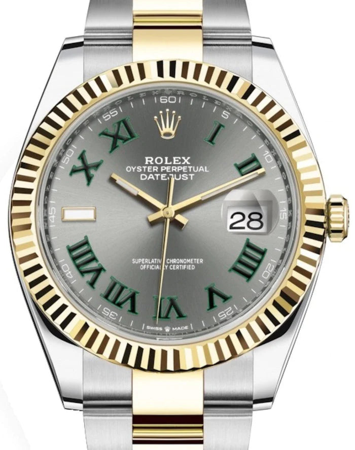 Datejust 41mm Wimbledon Two Tone Yellow Gold/Steel Oyster Bracelet Fluted Bezel (Ref 126333)