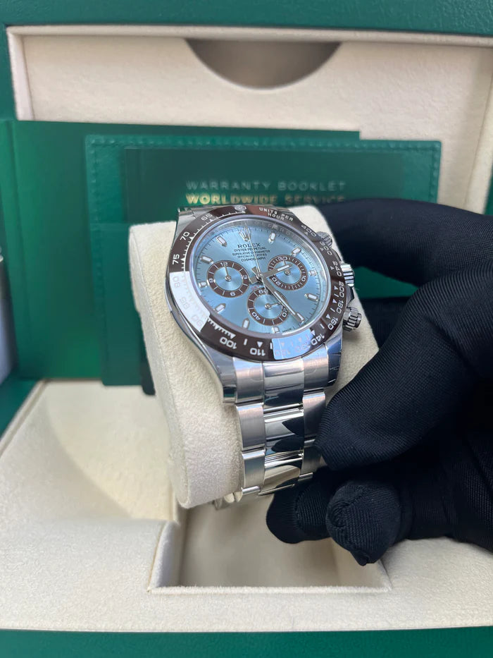 Rolex 950 Platinum Cosmograph Daytona 40 Watch - Ice Blue Index Dial (Ref # 116506)