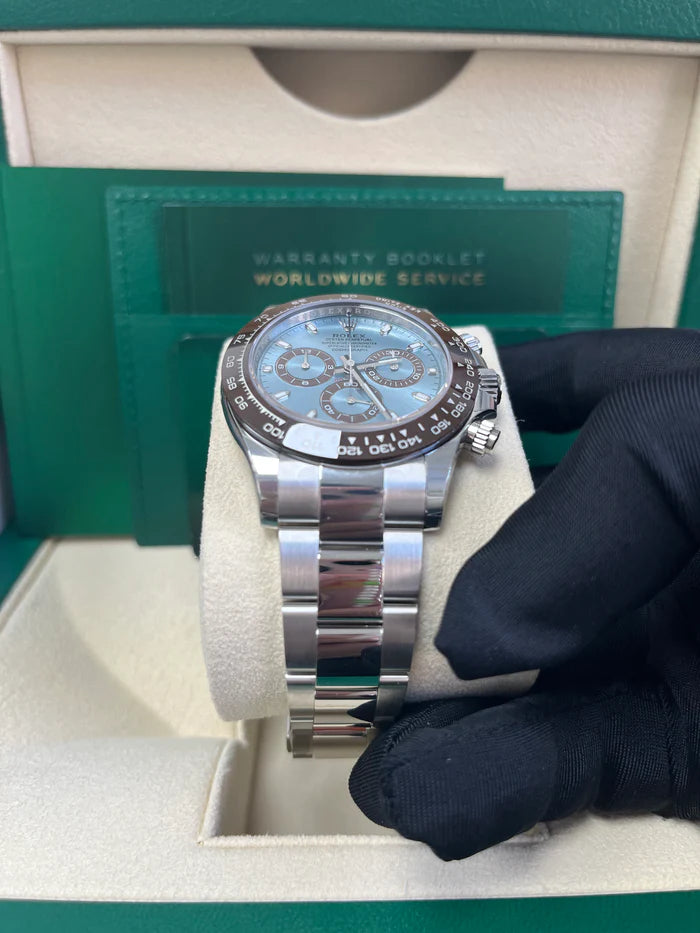 Rolex 950 Platinum Cosmograph Daytona 40 Watch - Ice Blue Index Dial (Ref # 116506)