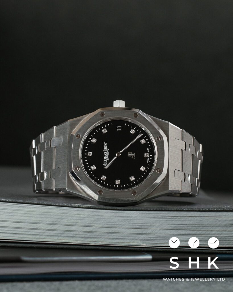 Audemars Piguet Royal Oak Jumbo Extra-Thin Platinum 39mm Black Diamond Dial 15206PT