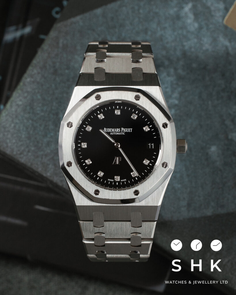 Audemars Piguet Royal Oak Jumbo Extra-Thin Platinum 39mm Black Diamond Dial 15206PT