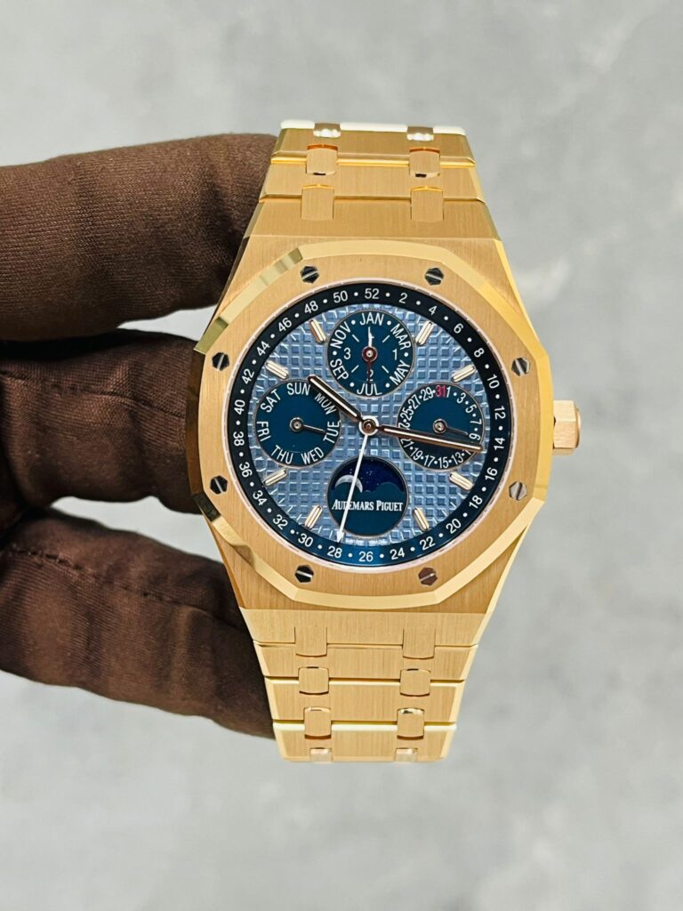 Audemars Piguet Royal Oak Perpetual Calendar 26574OR Rose Gold Blue Dial