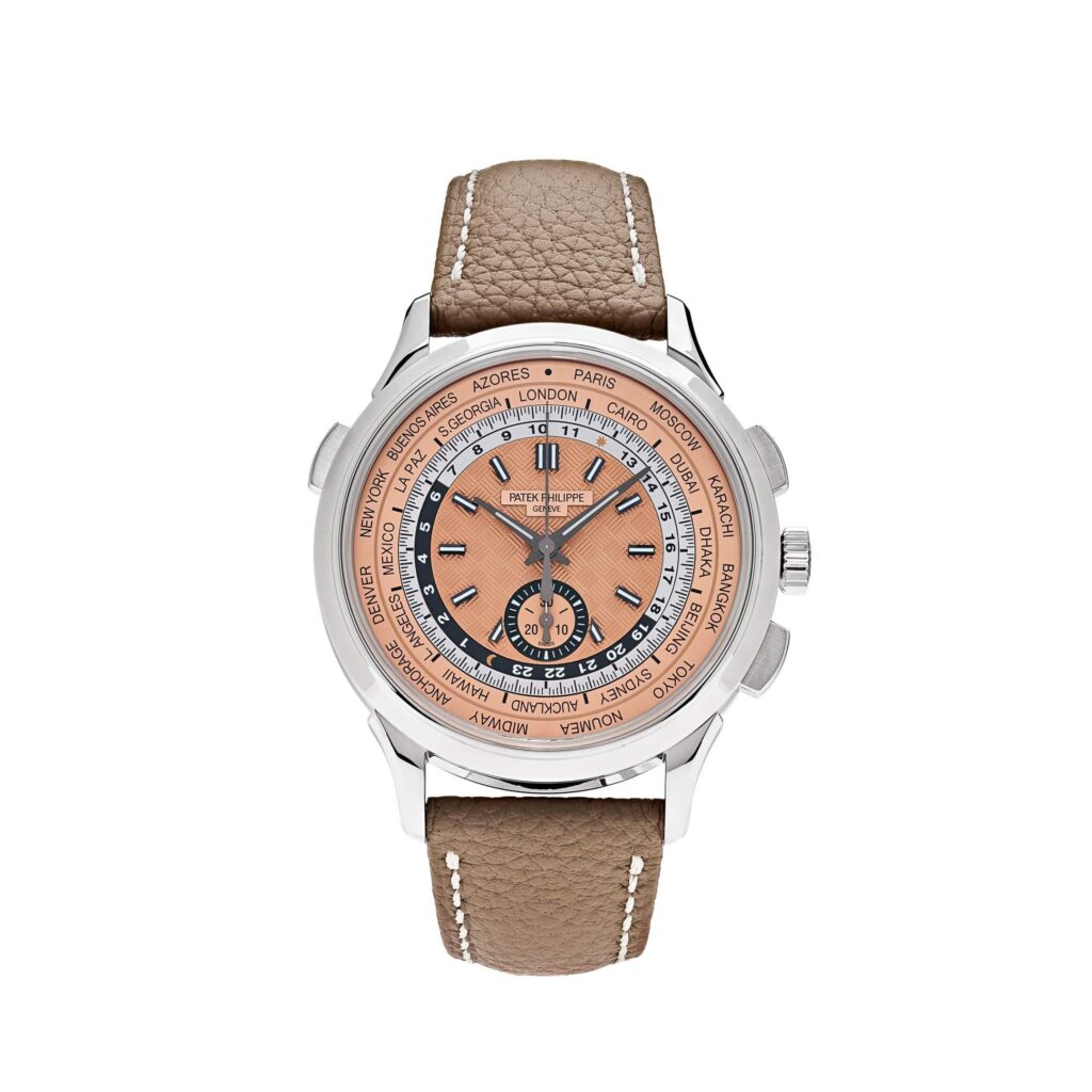 Patek Philippe Complications 5935A-001 World Time Chronograph Steel Opaline Carbon Motif Dial