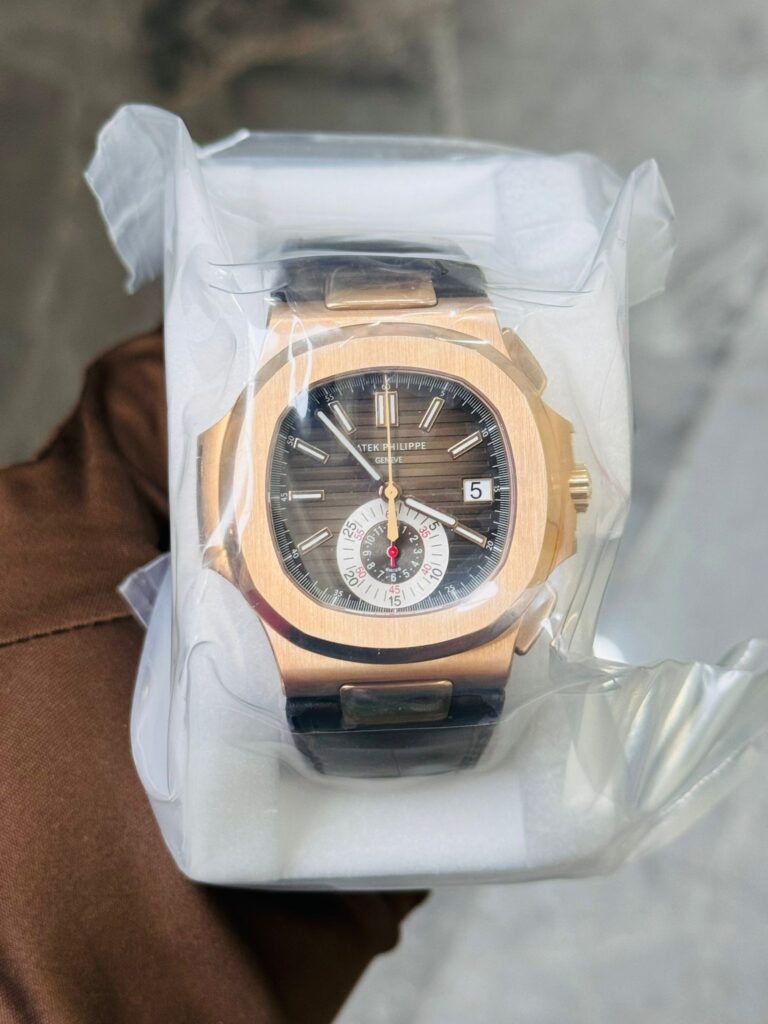 Patek Philippe Nautilus 5980R-001 Chronograph Rose Gold Brown Dial