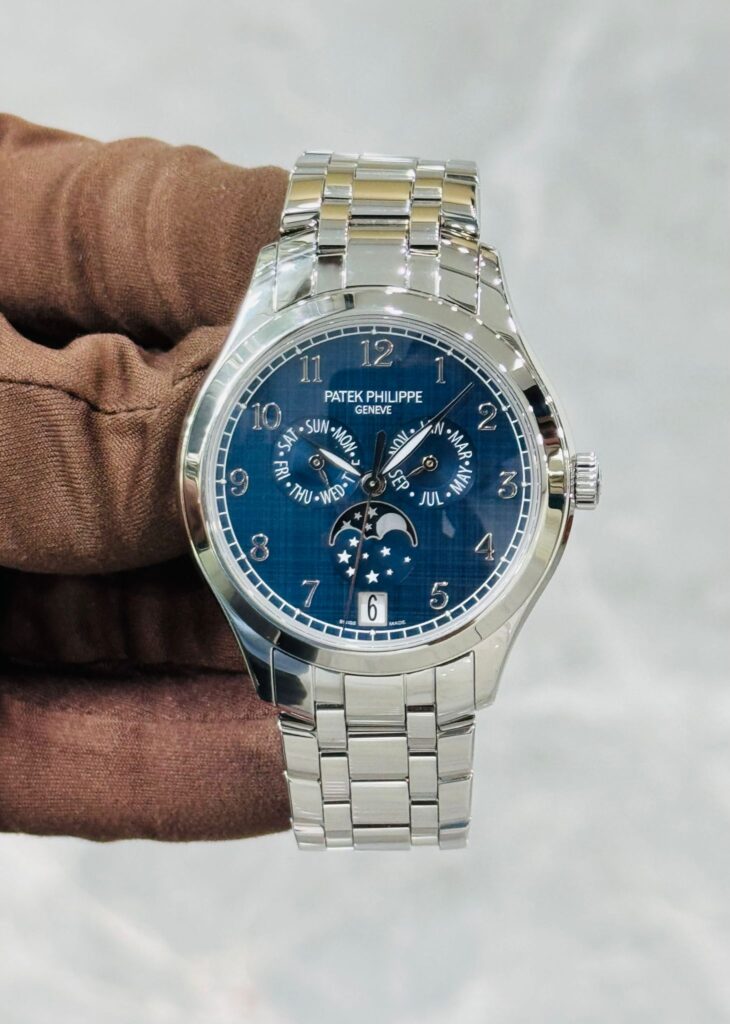 Patek Philippe Complications 4947/1A-001 Annual Calendar Moon Phases Stainless Steel Blue Dial