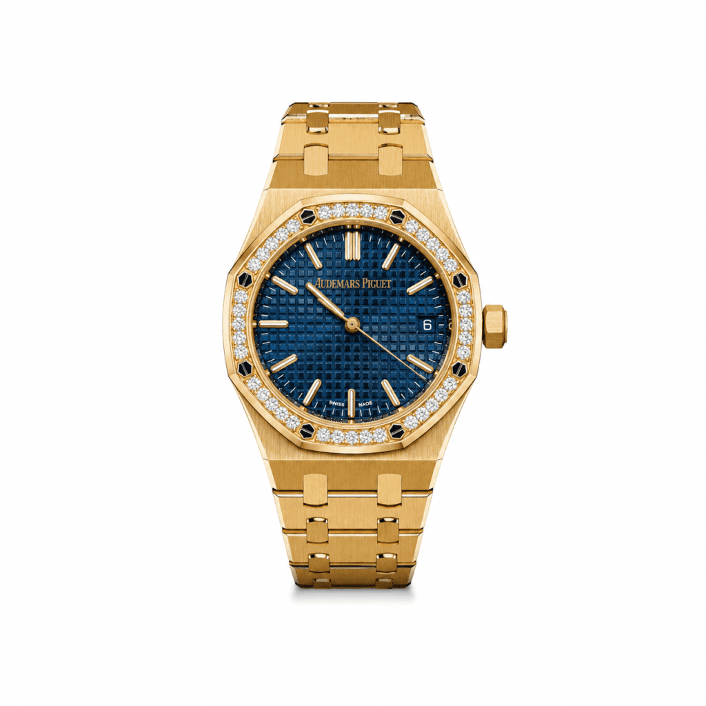 Audemars Piguet Royal Oak 15551OR Selfwinding Rose Gold Blue Dial