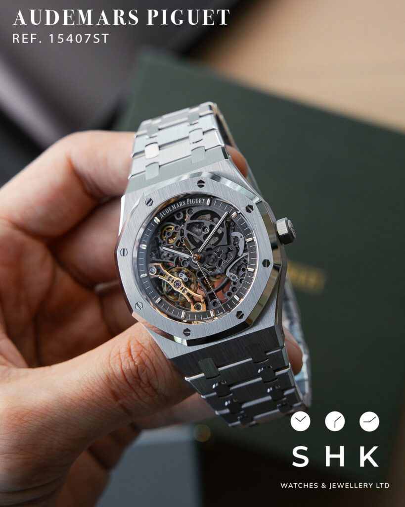 Audemars Piguet Royal Oak 15407ST Double Balance Wheel Stainless Steel Openworked Dial