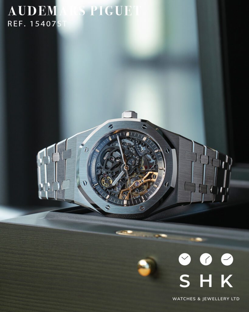 Audemars Piguet Royal Oak 15407ST Double Balance Wheel Stainless Steel Openworked Dial