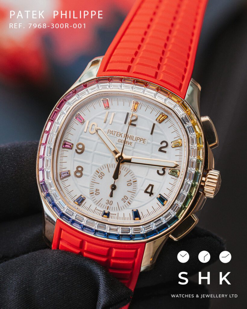 Patek Philippe Aquanaut Luce 7968/300R-001 Rose Gold ‘Rainbow’ Bezel Mother Of Pearl Dial