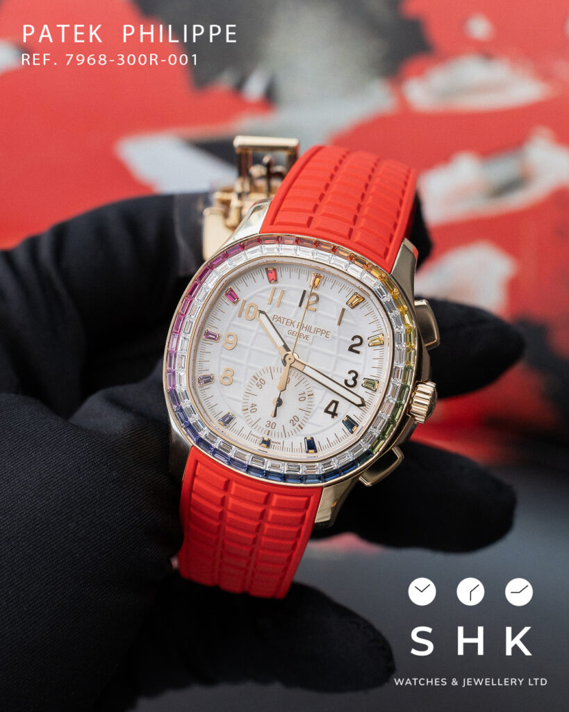 Patek Philippe Aquanaut Luce 7968/300R-001 Rose Gold ‘Rainbow’ Bezel Mother Of Pearl Dial