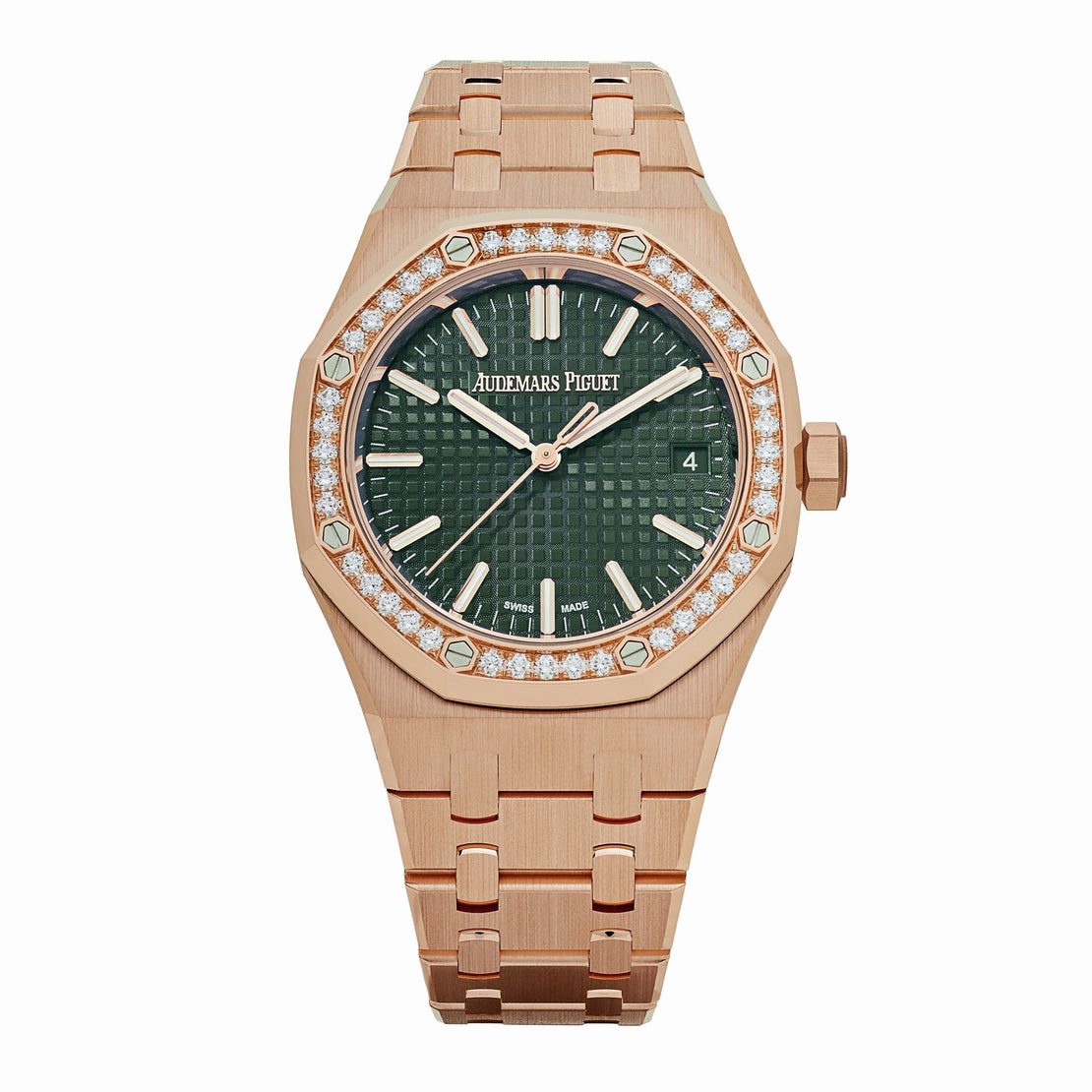 Audemars Piguet Royal Oak 15551OR Selfwinding Rose Gold Khaki Green Dial