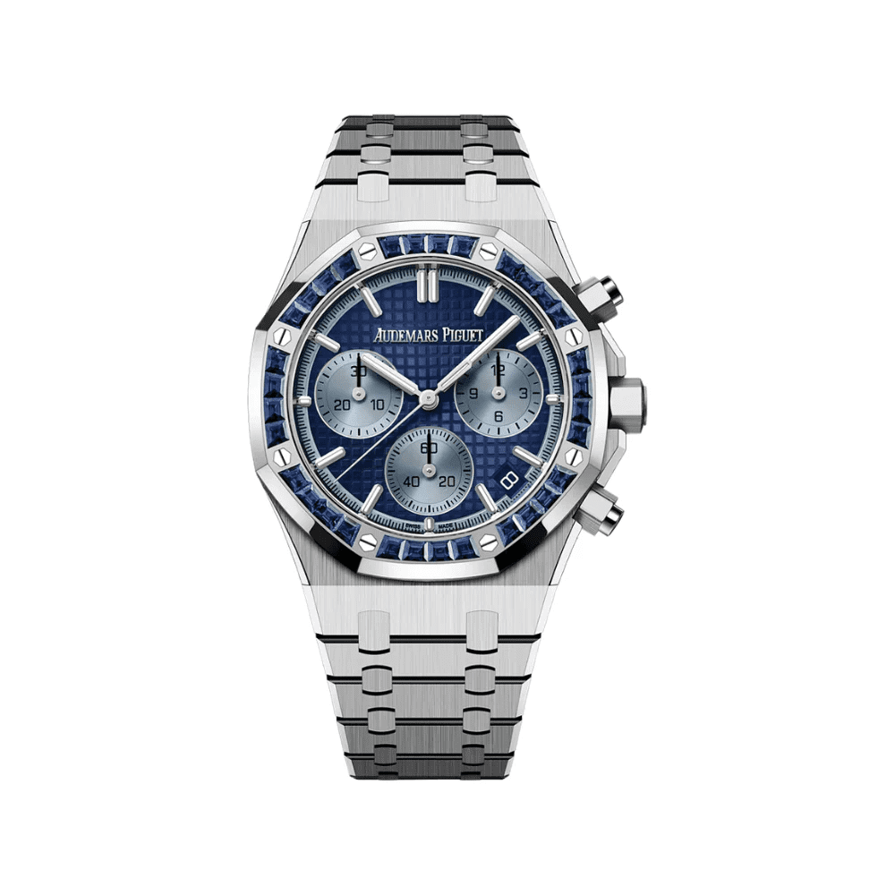 Audemars Piguet Royal Oak Chronograph 26240BC White Gold Sapphire Bezel Blue Dial Japan Limited Edition
