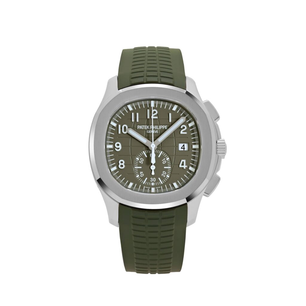 Patek Philippe Aquanaut 5968G-010 Chronograph White Gold Khaki Green Dial