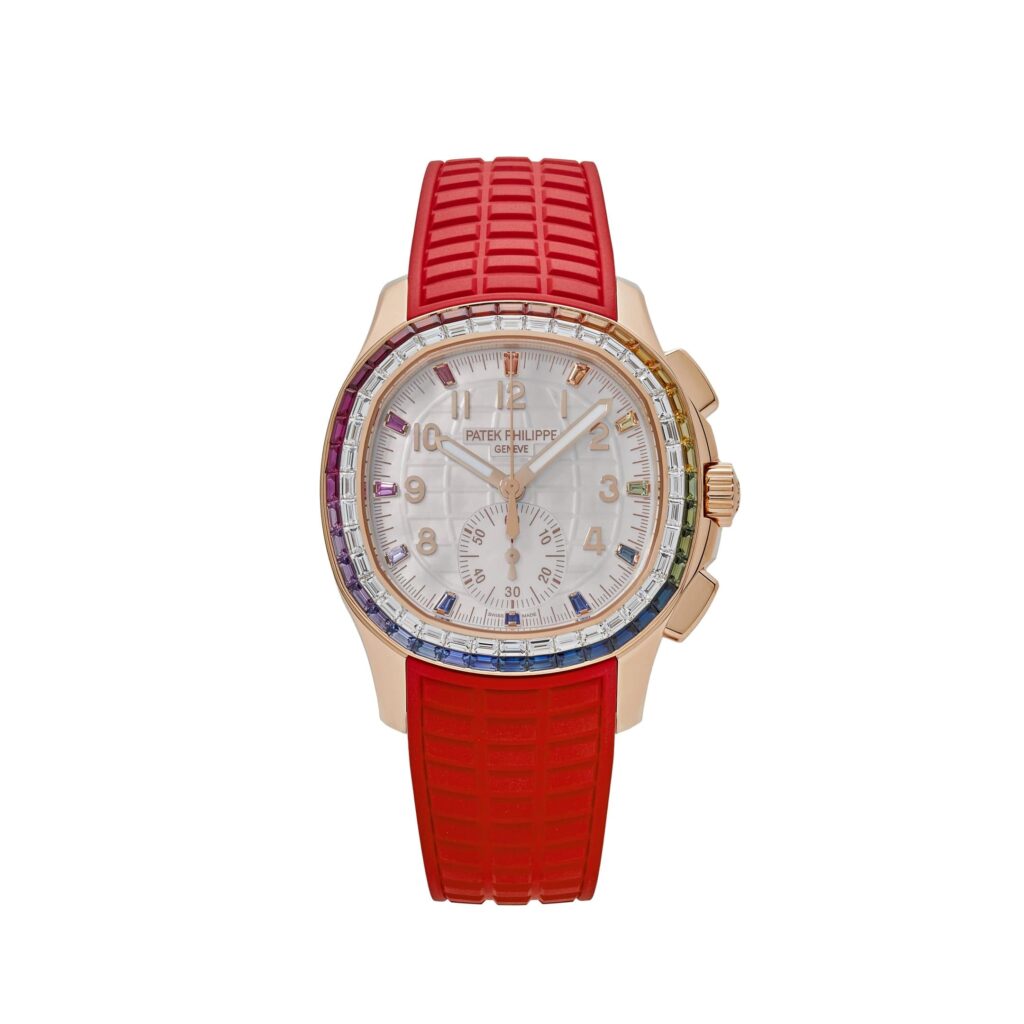 Patek Philippe Aquanaut Luce 7968/300R-001 Rose Gold ‘Rainbow’ Bezel Mother Of Pearl Dial