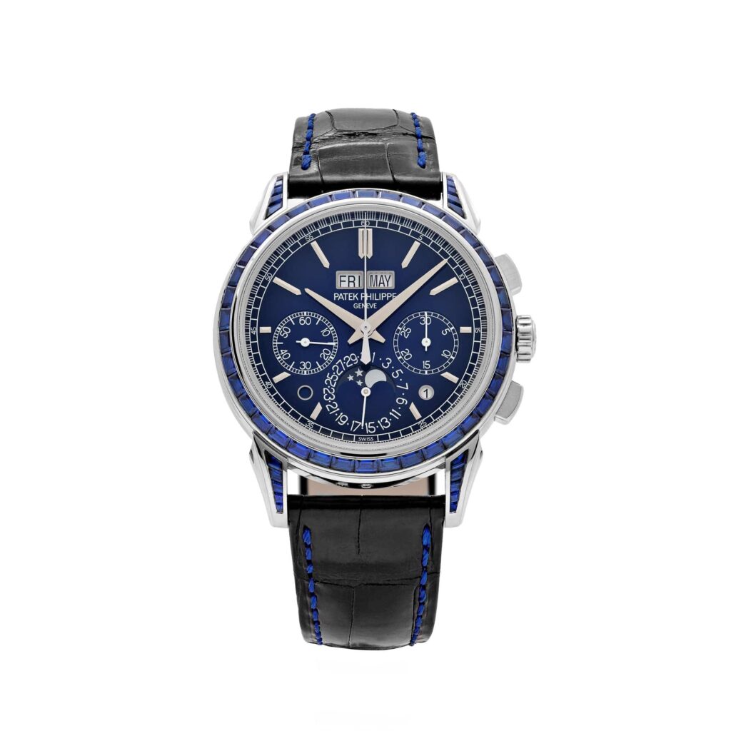 Patek Philippe Grand Complications 5271/11P-010 Perpetual Calendar Chronograph Platinum Baguette Sapphires