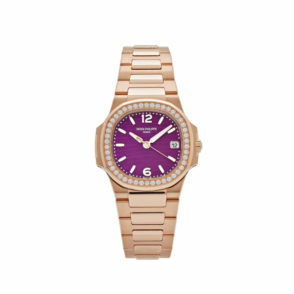 Patek Philippe Nautilus 7010/1R-013 ‘Ladies’ Quartz Rose Gold Purple Diamond Bezel