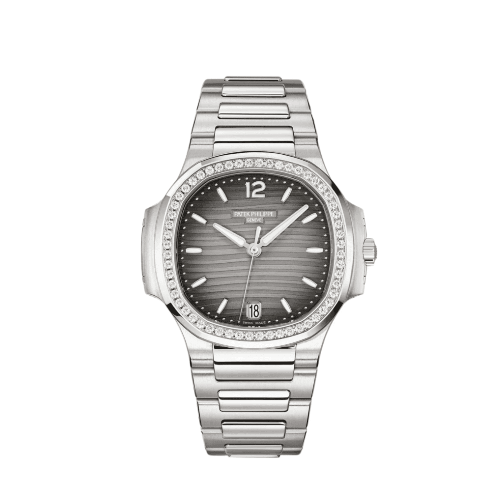 Patek Philippe Nautilus 7118/1200A-011 ‘Ladies’ Stainless Steel Grey Dial Diamond Bezel