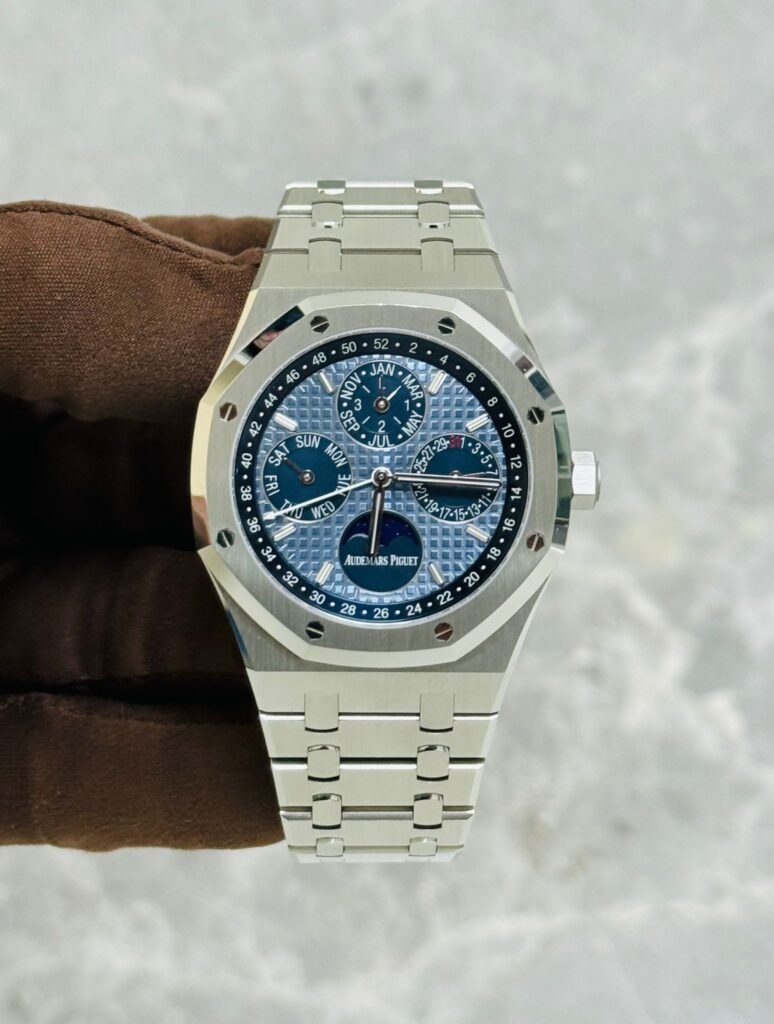 Audemars Piguet Royal Oak Perpetual Calendar Stainless Steel 41mm Blue 26574ST