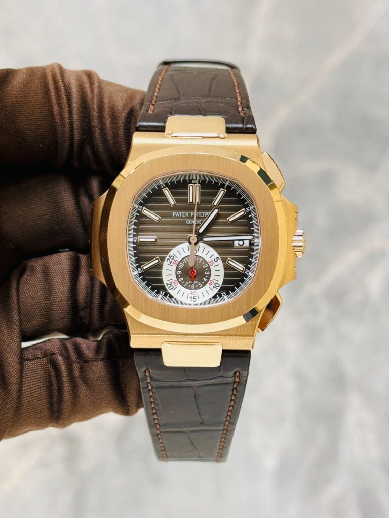 Patek Philippe Nautilus 5980R-001 Chronograph Rose Gold Brown Dial
