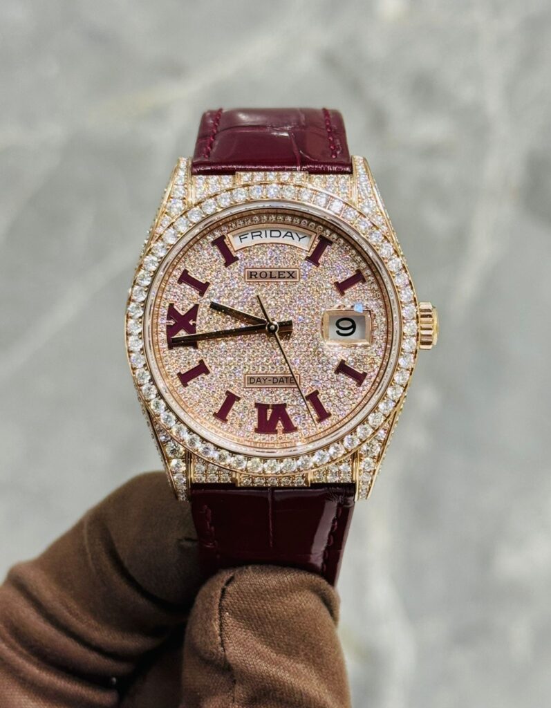 Rolex Day-Date 36 128158RBR Yellow Gold Diamond Set