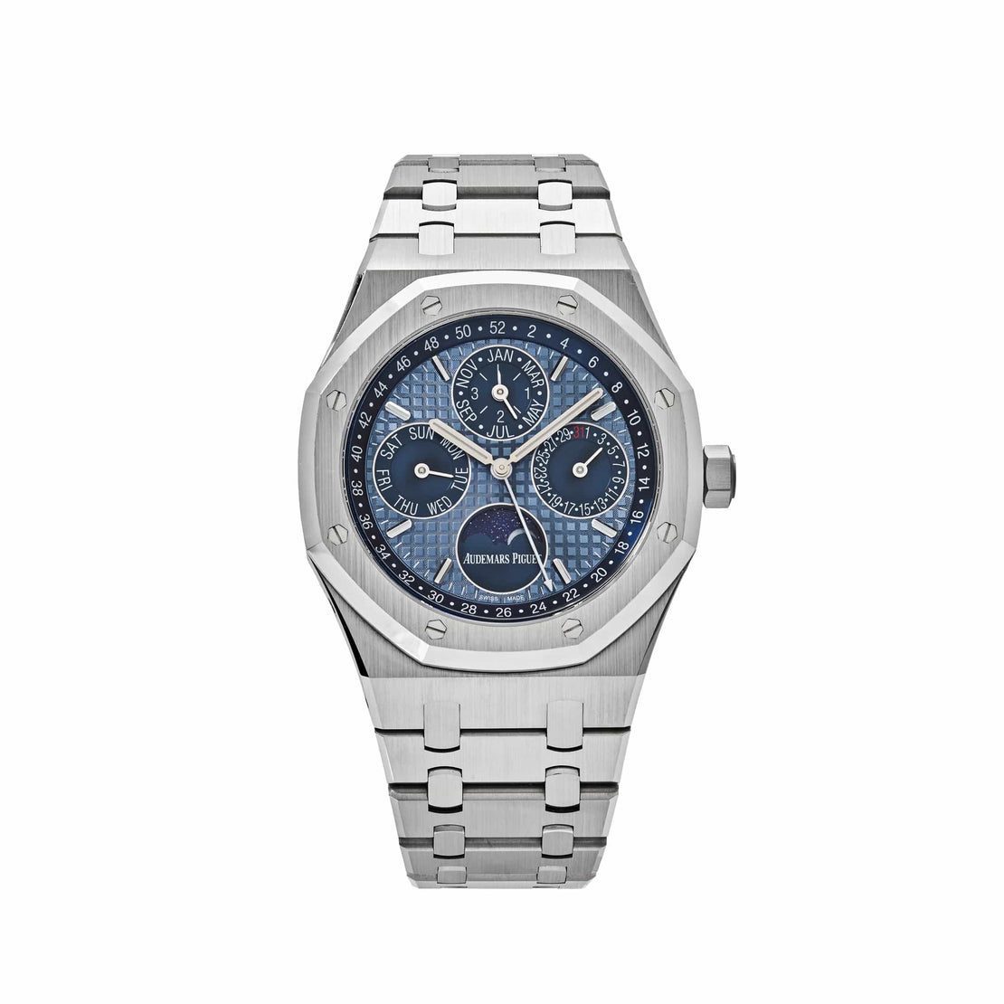 Audemars Piguet Royal Oak Perpetual Calendar Stainless Steel 41mm Blue 26574ST
