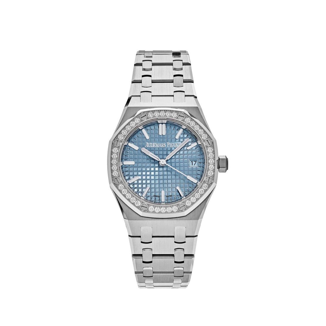Audemars Piguet Royal Oak 77451ST 'Ladies' Stainless Steel Blue Dial Diamond Bezel