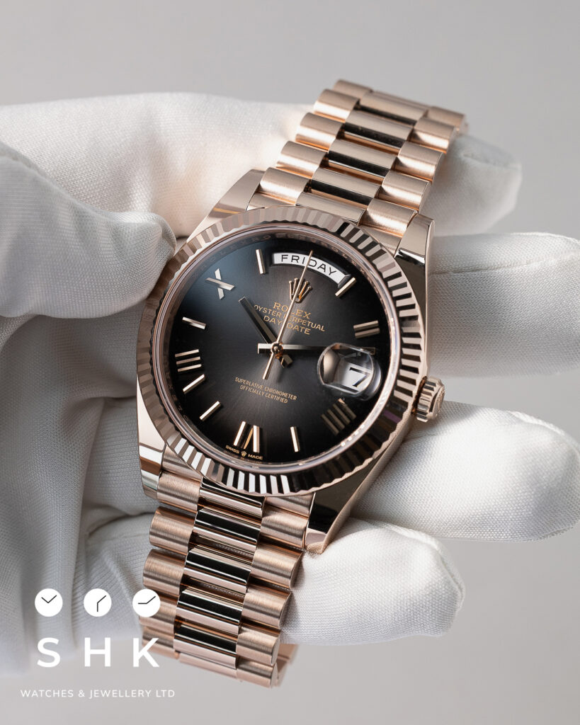 Rolex Day-Date 40 228235 Rose Gold Slate Ombre Dial