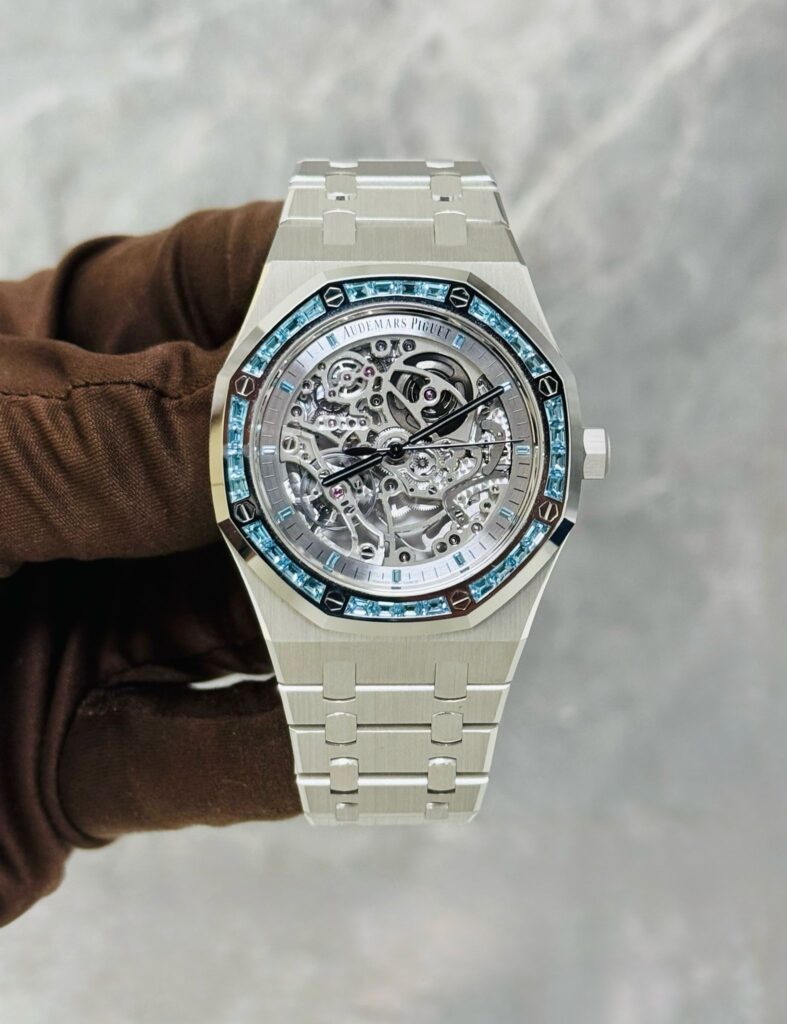 Audemars Piguet Royal Oak Double Balance Wheel 15412BC Openworked White Gold Swiss Topaz Bezel