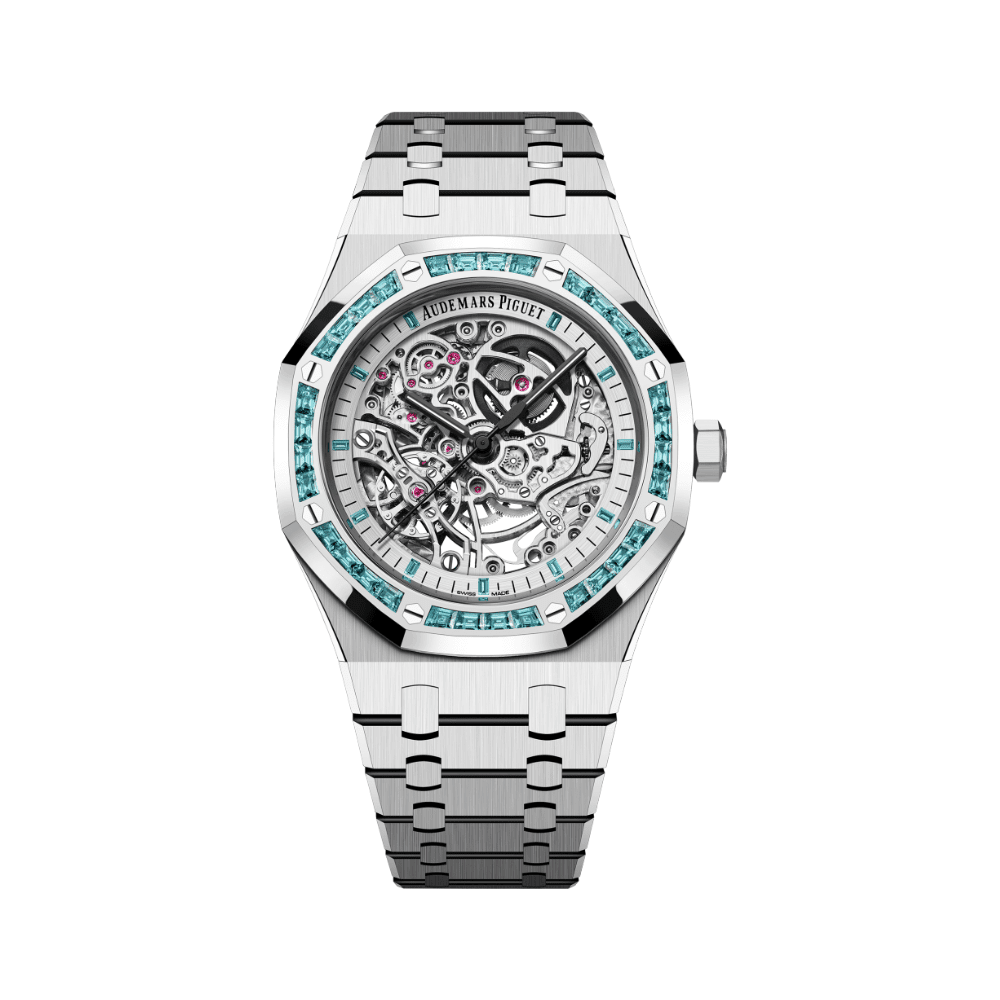 Audemars Piguet Royal Oak Double Balance Wheel 15412BC Openworked White Gold Swiss Topaz Bezel