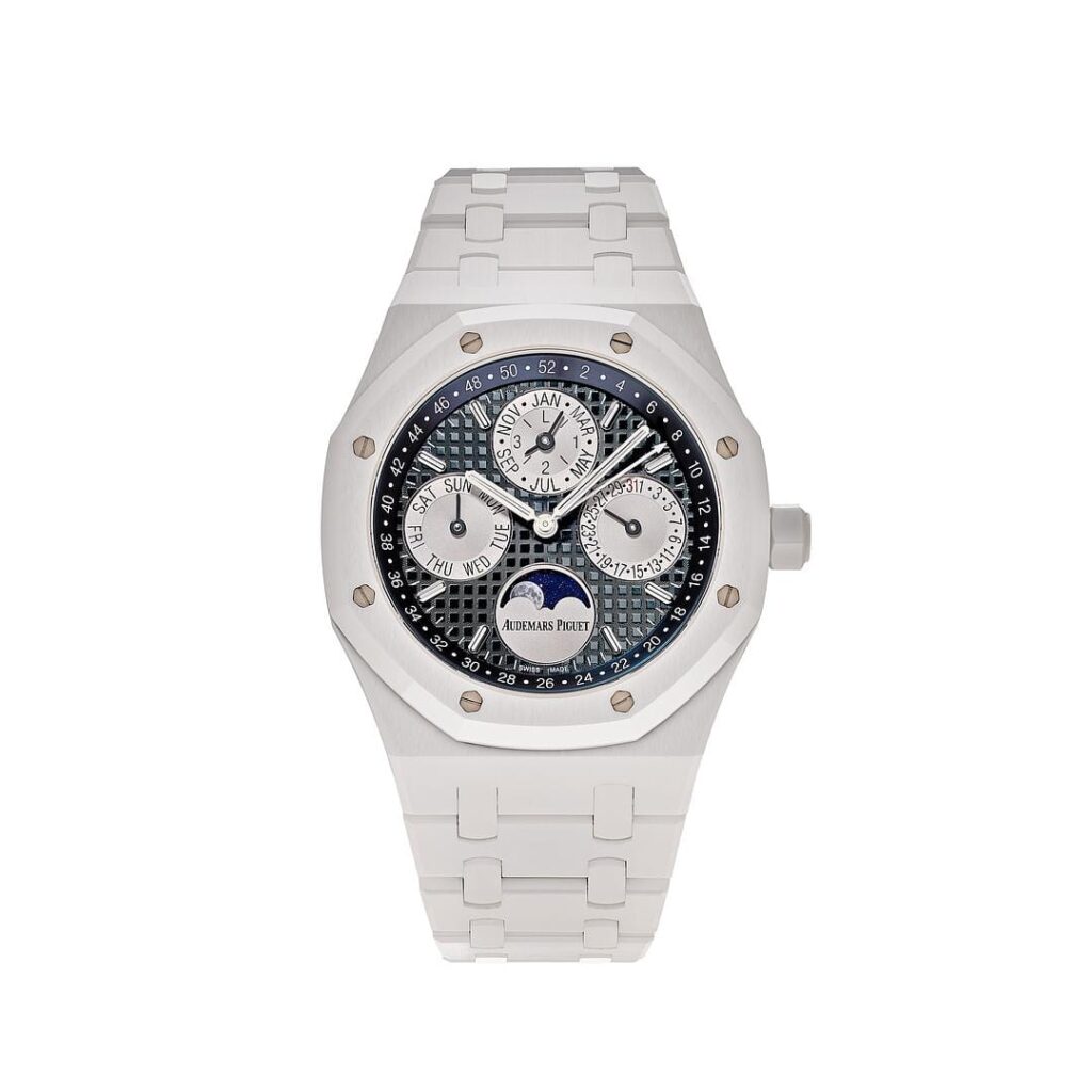Audemars Piguet Royal Oak Perpetual Calendar 26579CB White Ceramic Blue Dial
