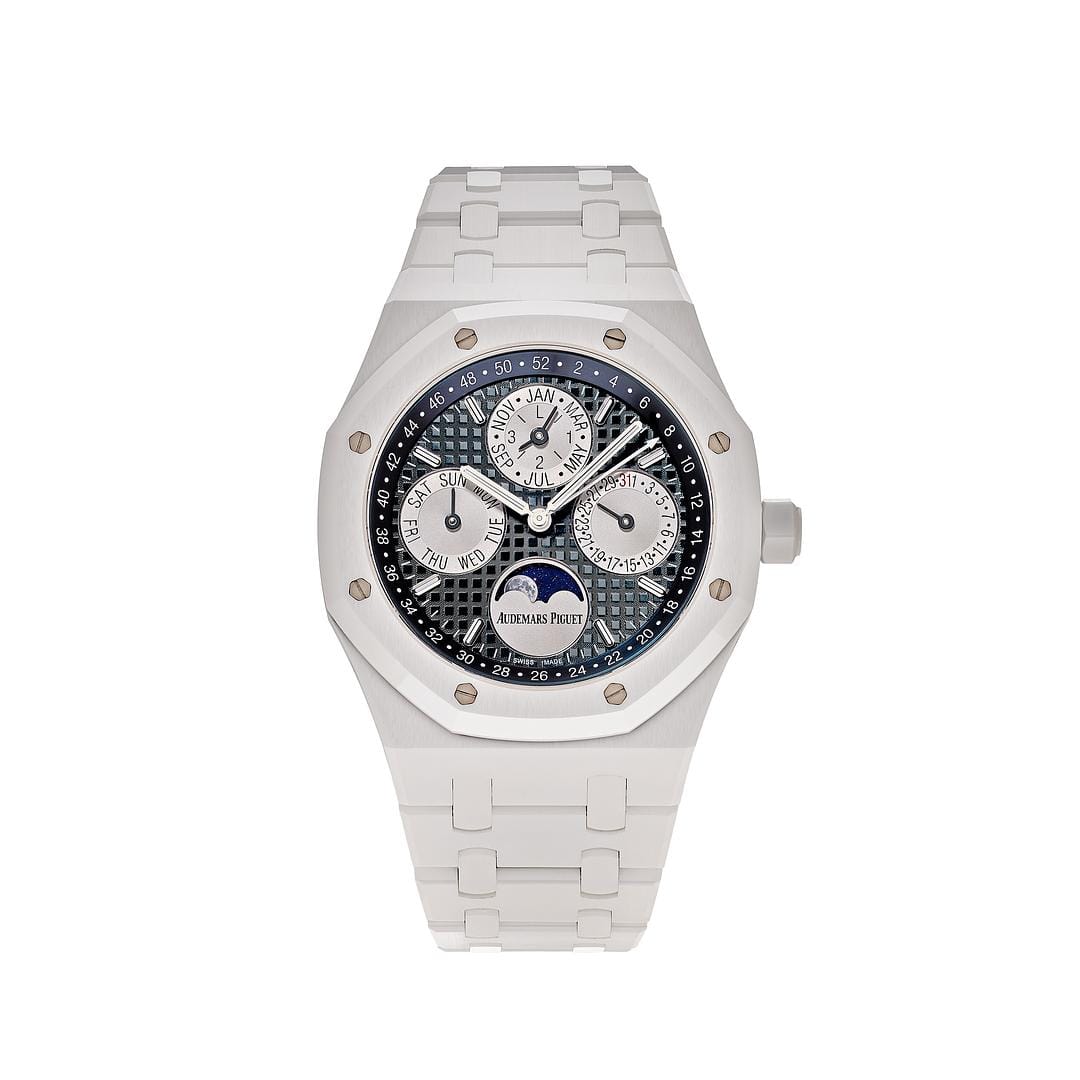 Audemars Piguet Royal Oak Perpetual Calendar 26579CB White Ceramic Blue Dial
