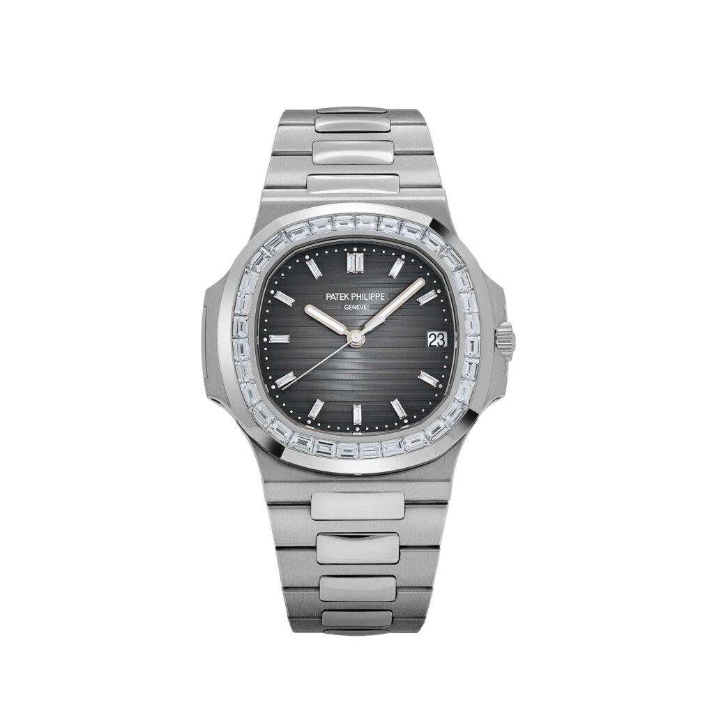 Patek Philippe Nautilus 5711/110P-001 Platinum Grey Diamond Baguette Dial Diamond Baguette Bezel