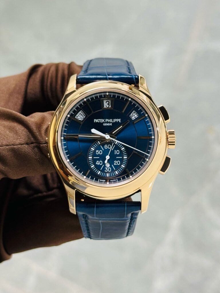 Patek Philippe Complications 5905R-010 Annual Calendar Flyback Chronograph Rose Gold Blue Dial