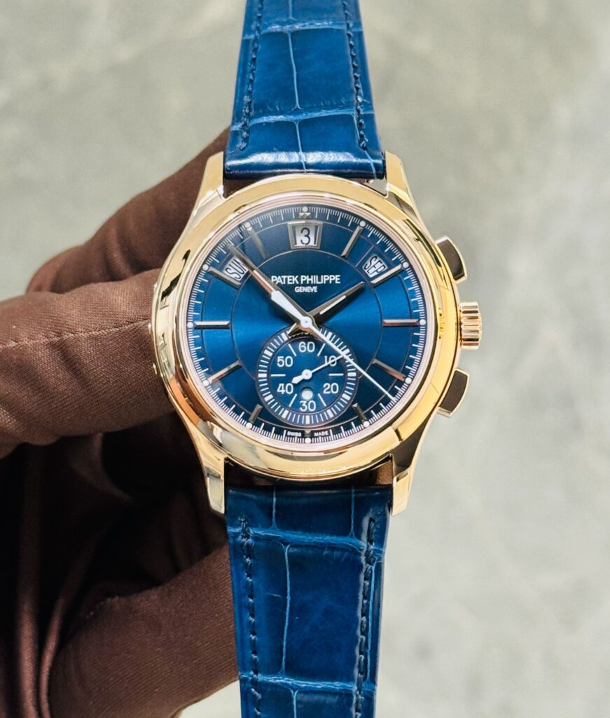 Patek Philippe Complications 5905R-010 Annual Calendar Flyback Chronograph Rose Gold Blue Dial