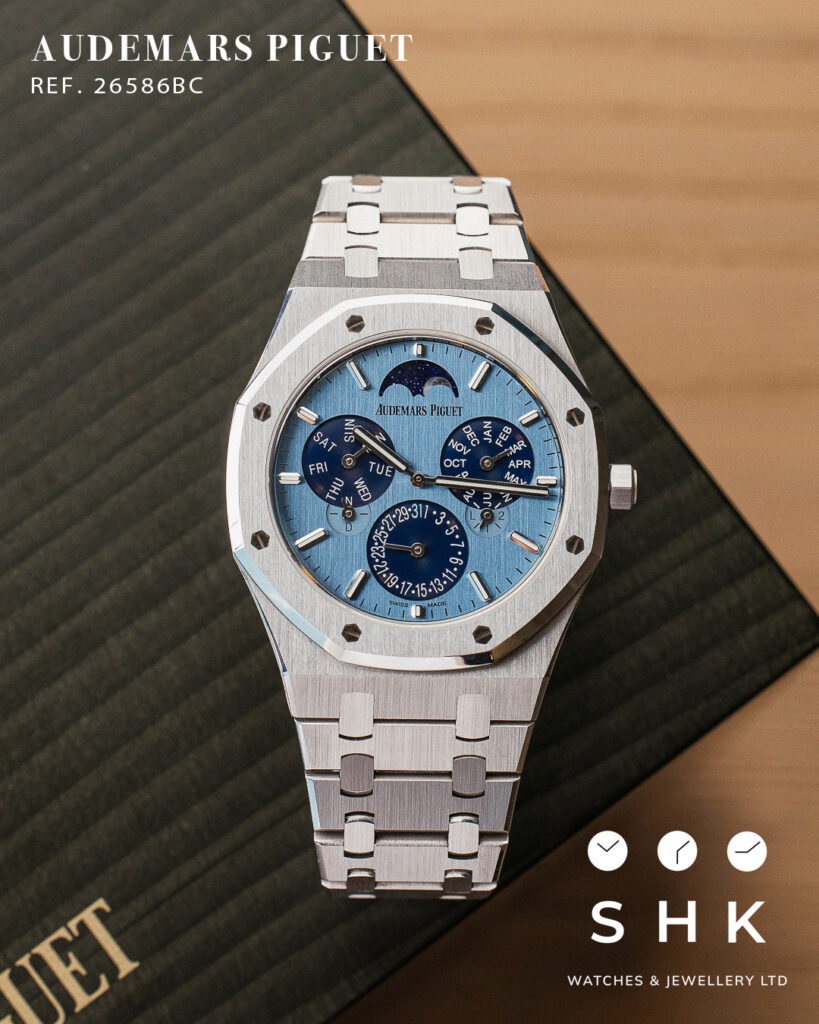 Audemars Piguet Royal Oak 26586B Perpetual Calendar RD2 Ultra-Thin “Luminary” White Gold Light Blue Limited Edition of 25