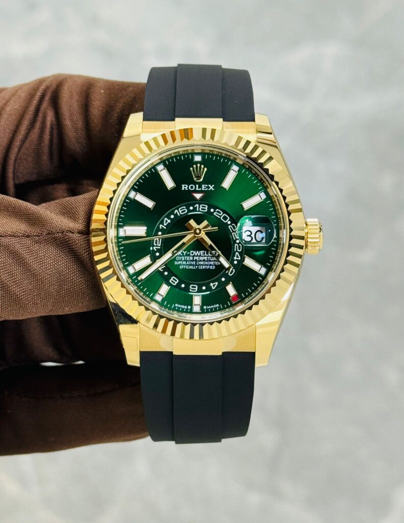 Rolex Sky-Dweller 336238 Yellow Gold Bright Green Dial