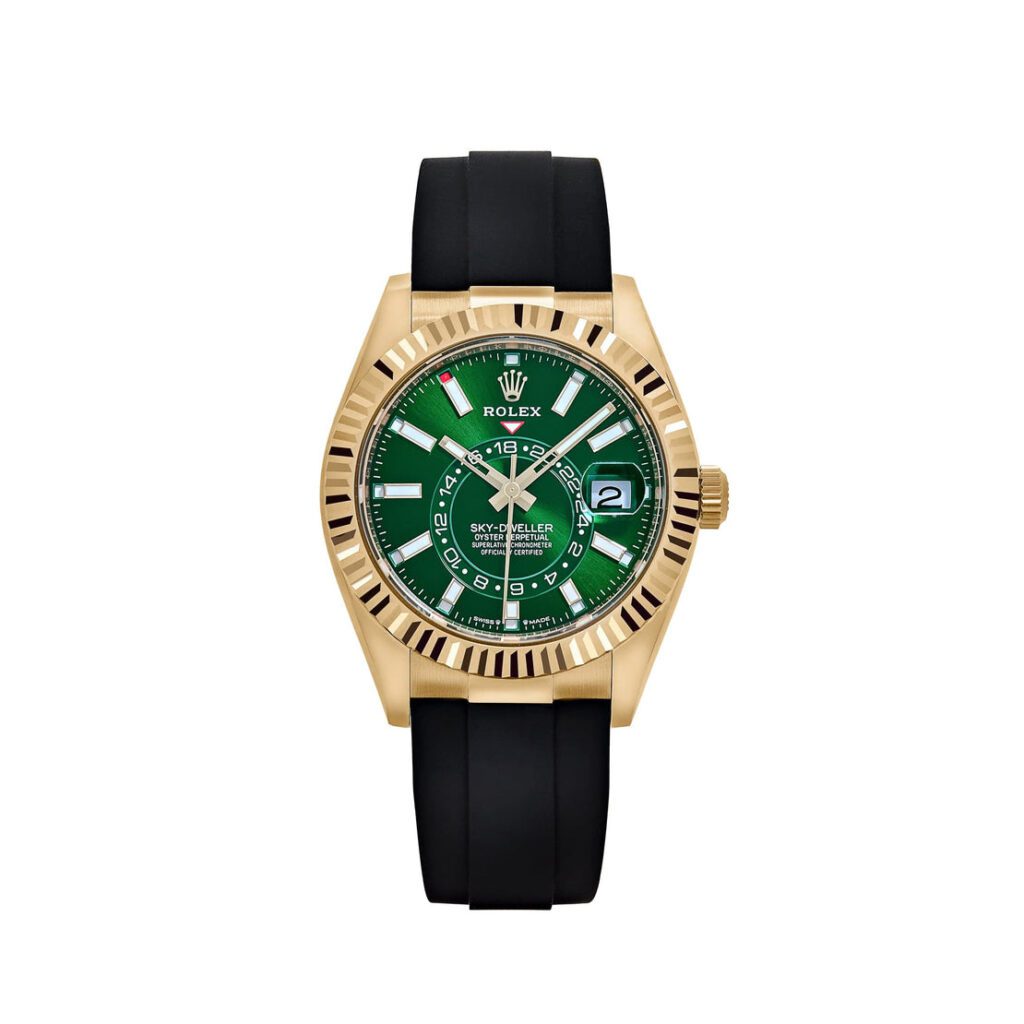 Rolex Sky-Dweller 336238 Yellow Gold Bright Green Dial