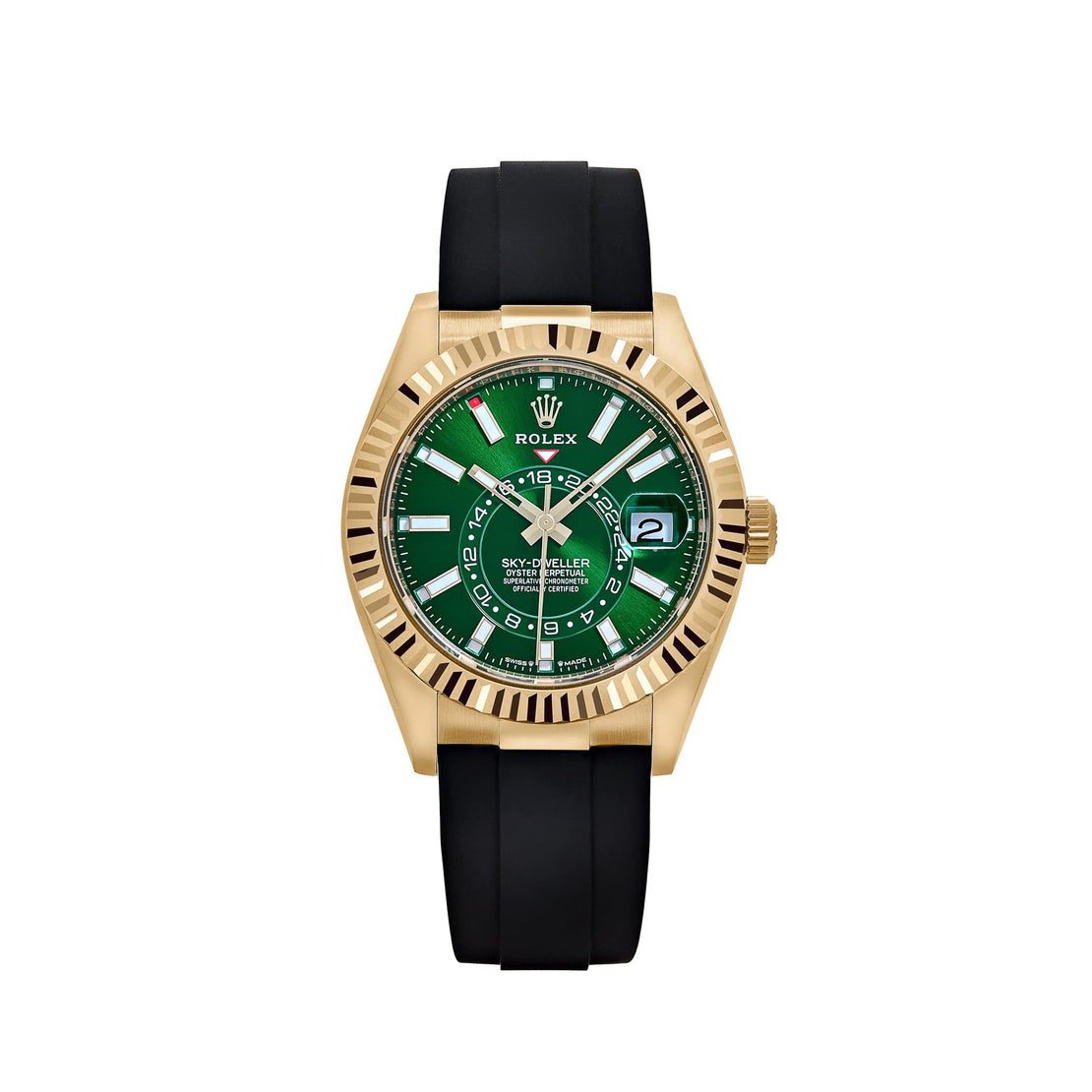 Rolex Sky-Dweller 336238 Yellow Gold Bright Green Dial