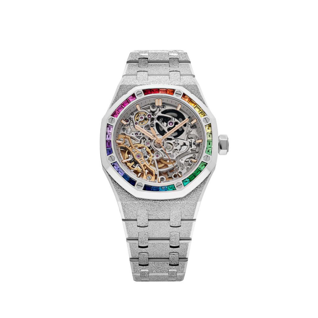 Royal Oak 15468BC Frosted Gold Double Balance Wheel Openworked
