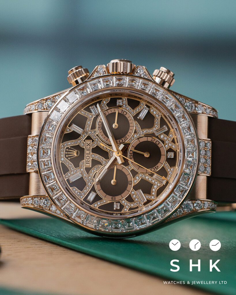 Rolex Daytona ‘Giraffe’ 126555TBR Rose Gold Chestnut Brown Diamond Dial Diamond Bezel