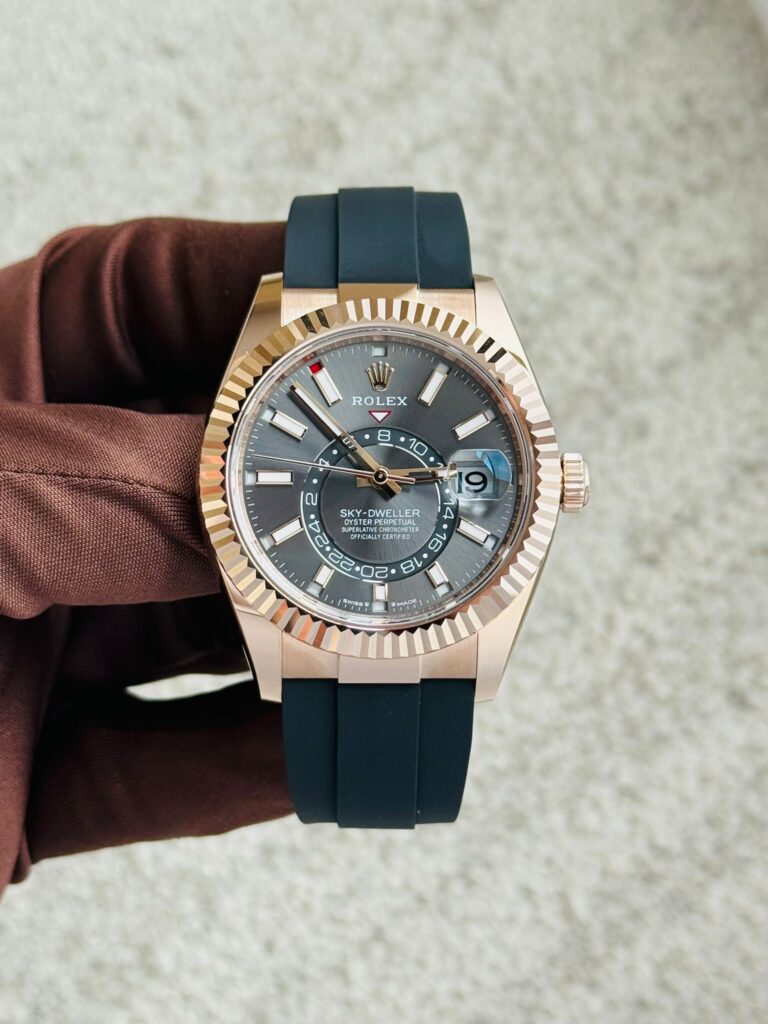 Rolex Sky-Dweller 336235 Rose Gold Slate Rhodium Dial