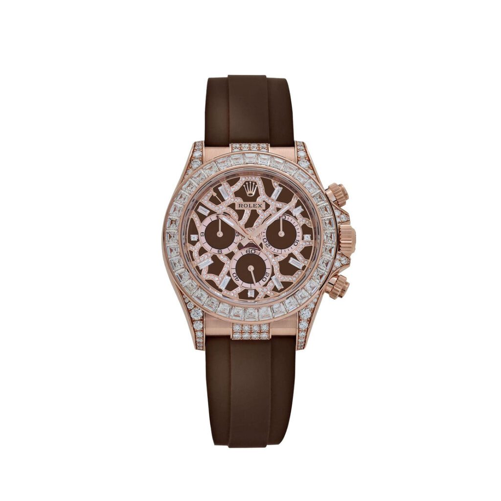 Rolex Daytona ‘Giraffe’ 126555TBR Rose Gold Chestnut Brown Diamond Dial Diamond Bezel