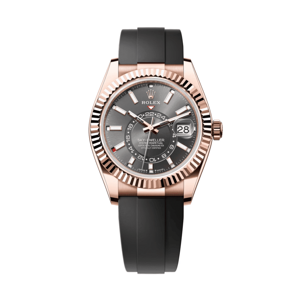 Rolex Sky-Dweller 336235 Rose Gold Slate Rhodium Dial