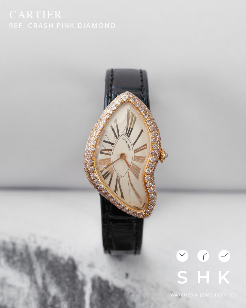 Cartier Crash Reference 2463 with pink diamonds