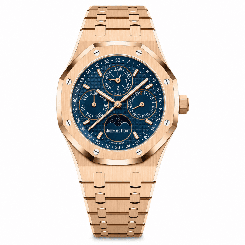 Audemars Piguet Royal Oak Perpetual Calendar 26574OR Rose Gold Blue Dial