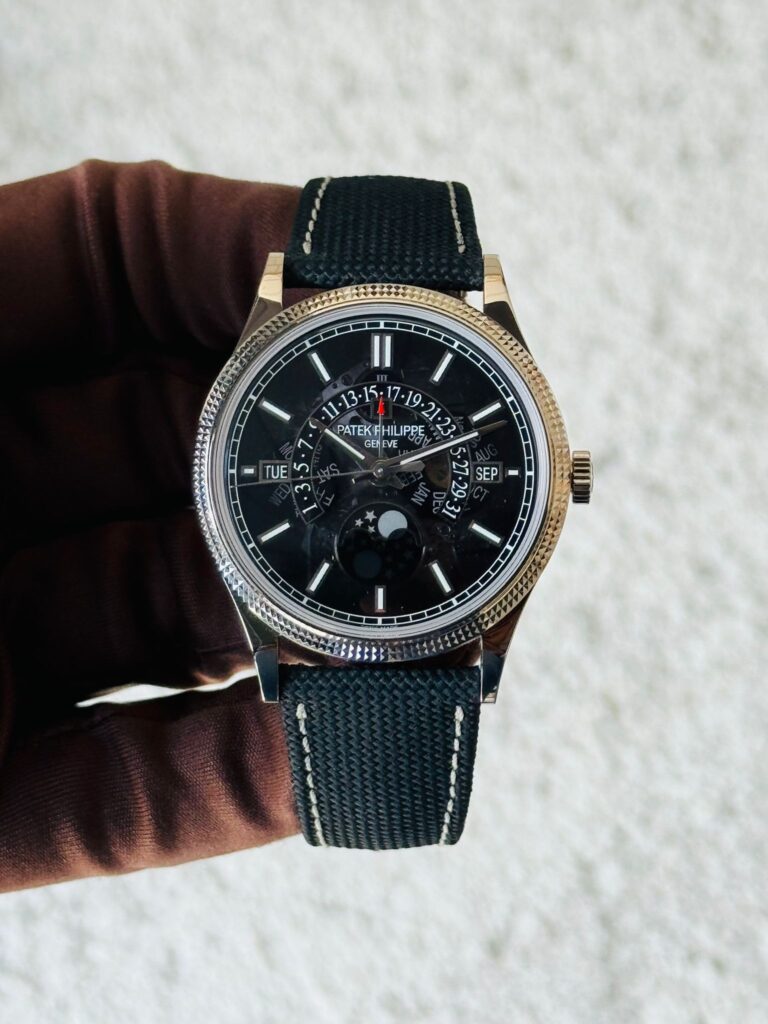 Patek Philippe Grand Complications 6159G-001 Perpetual Calendar Moon Phases White Gold Smoked Sapphire Dial