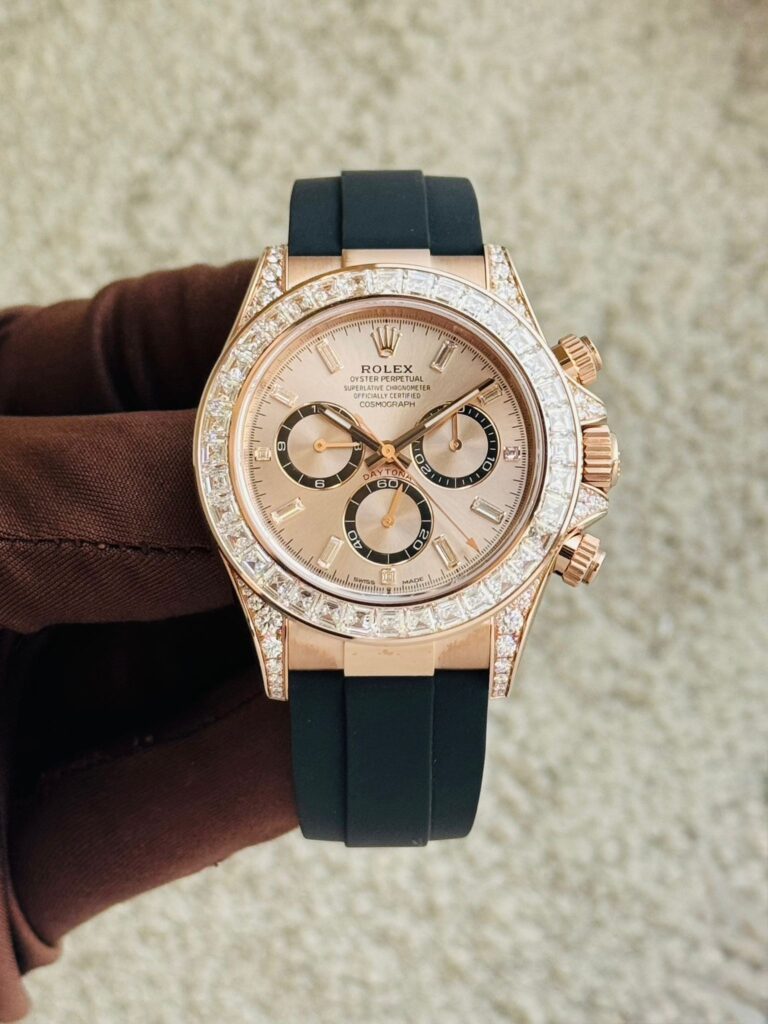 Rolex Daytona 126535TBR Rose Gold Sundust Diamond Dial Diamond Bezel