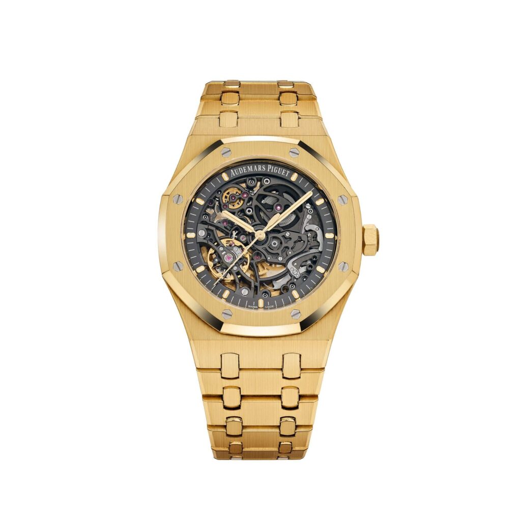 Audemars Piguet Royal Oak 15407BA Double Balance Wheel Yellow Gold Openworked Dial