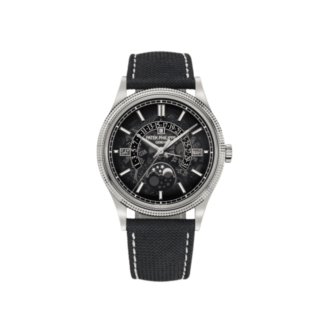 Patek Philippe Grand Complications 6159G-001 Perpetual Calendar Moon Phases White Gold Smoked Sapphire Dial
