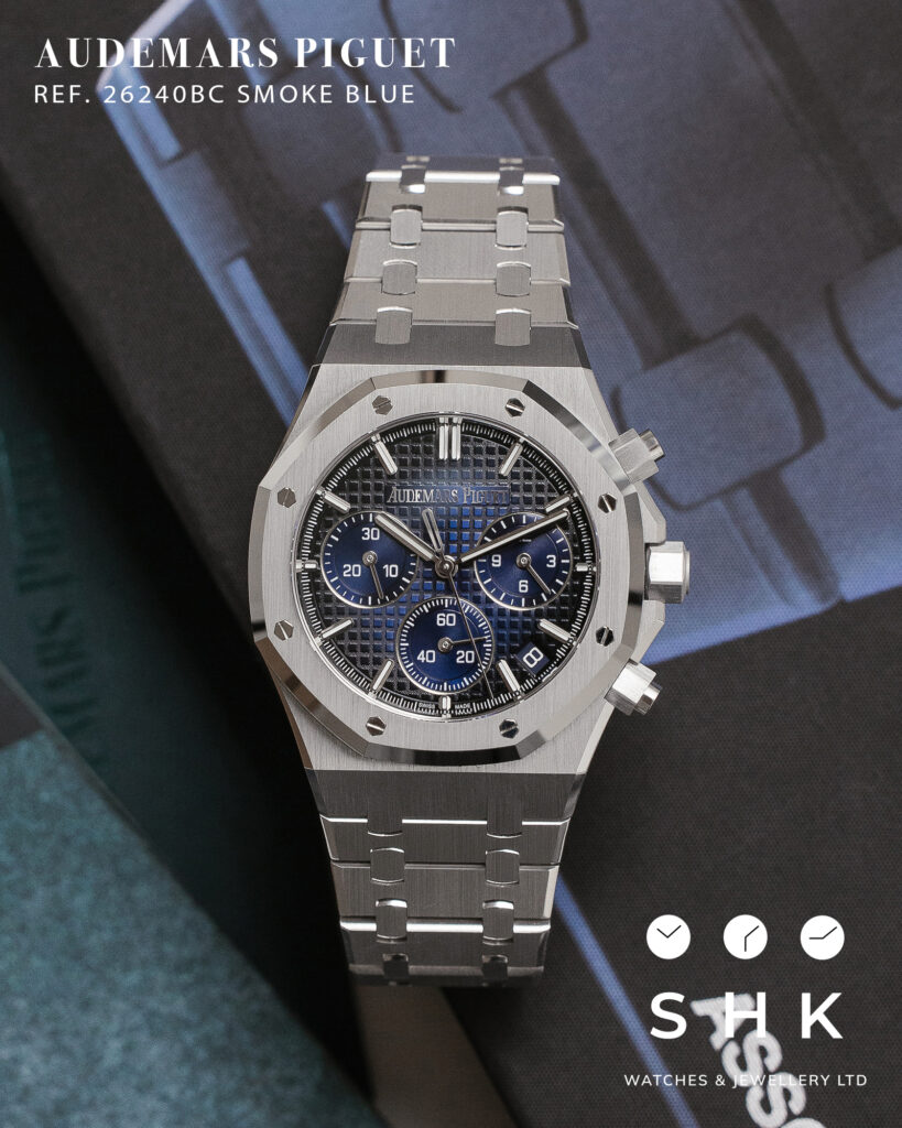Audemars Piguet Royal Oak 26240BC Chronograph White Gold Smoked Blue Dial